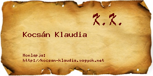 Kocsán Klaudia névjegykártya