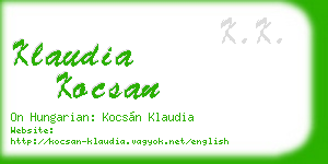 klaudia kocsan business card